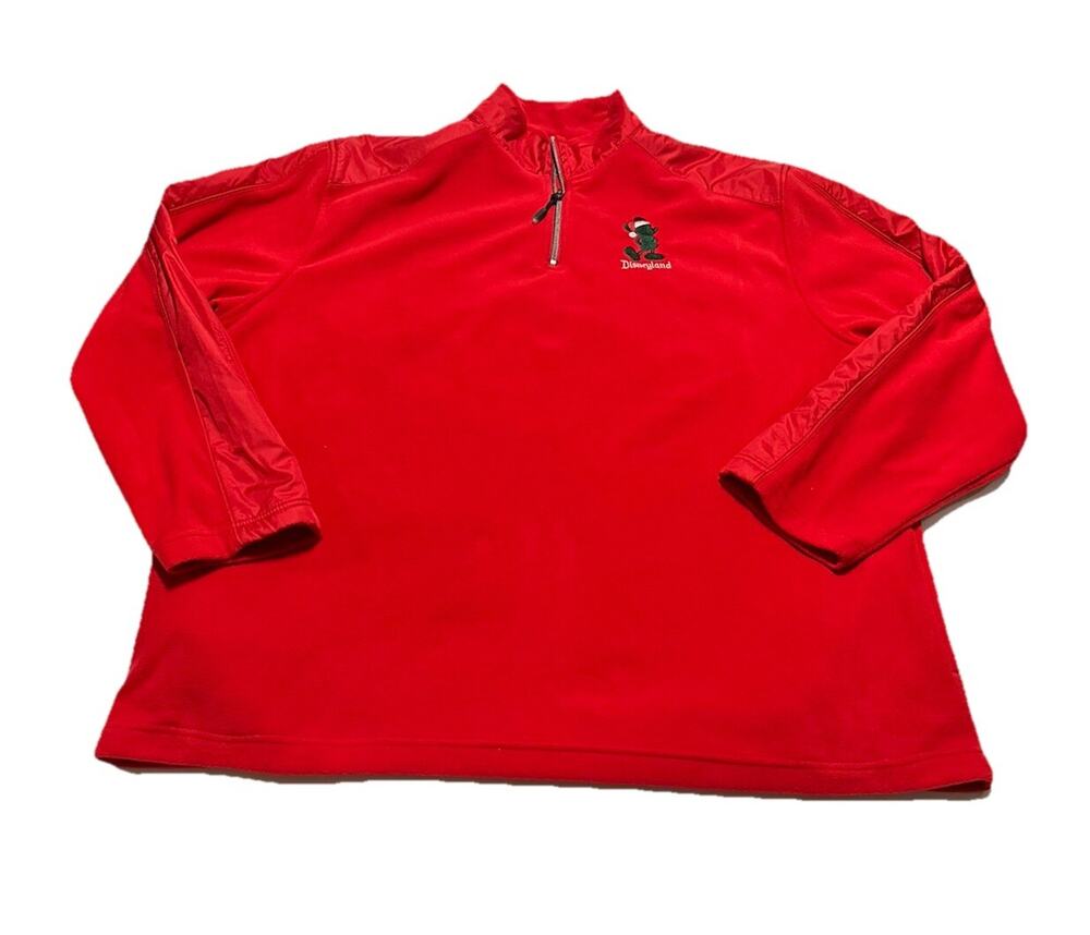 Disneyland Embroidered Santa Mickey Mouse Christmas Holiday Fleece Pullover XL